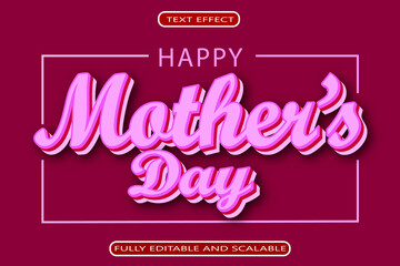 Happy Mother Day Editable Text Effect 3 Dimension Emboss Modern Style