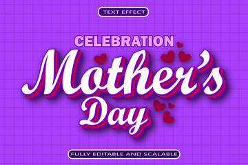 Celebration Mother Day Editable Text Effect 3 Dimension Emboss Modern Style
