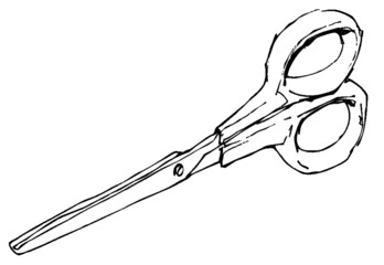 Hand drawn pen and ink studies of scissors - vectorised in PS	