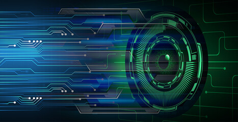 eye cyber circuit future technology concept background