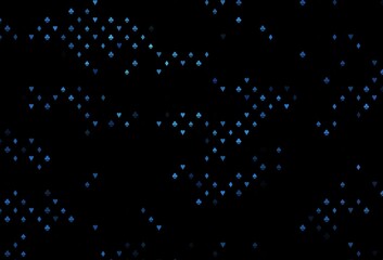 Dark blue vector background with cards signs.