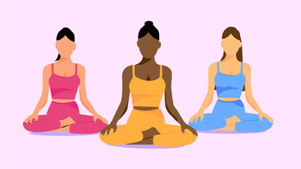 Girls in the lotus position