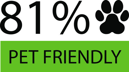 % percentage pet friendly sign label vector art illustration