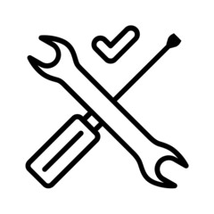 Black line icon for Repair maintenance icon
