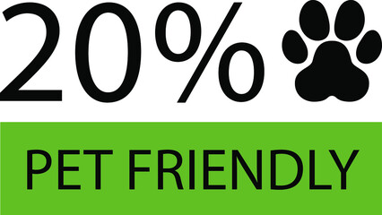 % percentage pet friendly sign label vector art illustration