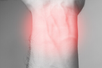 human arm injury. Monotone highlights on the arms.