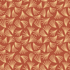 Japanese Pretty Grass Vector Seamless Pattern
