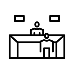 Black line icon for Visit