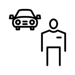 Black line icon for Car dealer