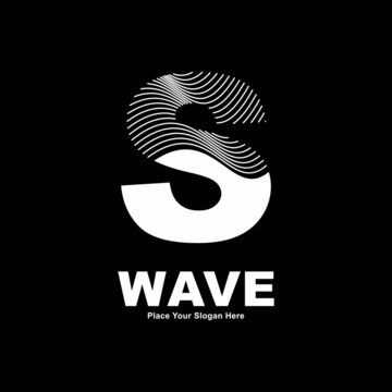 Abstract letter S line wave vector logo design. Suitable for business, poster, card, wave symbol and initial