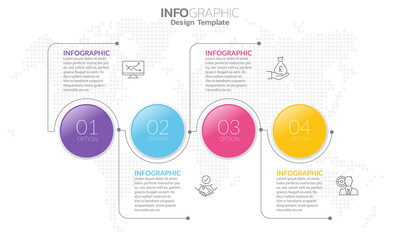 Infographic 4 steps elements for content, diagram, flowchart, steps, parts, timeline, workflow, chart.