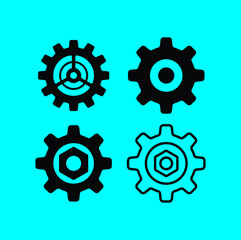 Setting icon vector, Tools, Cog, Gear Sign Isolated 
on blue background. Help options account concept. 
Trendy Flat style for graphic design, logo, 
Web site, social media, UI, mobile app, EPS10