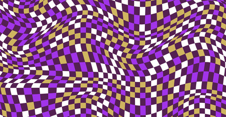 Checkered background with distorted squares