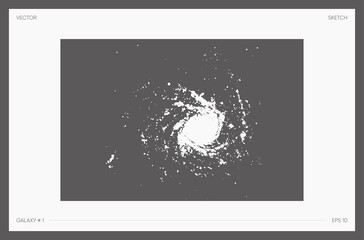 Illustration of galaxy, nebula sketch