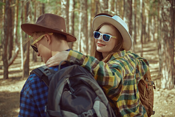 Fototapeta premium joyful friends in nature