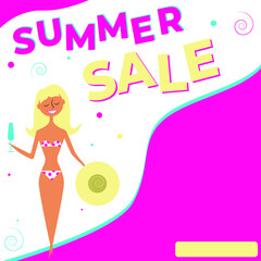 illustration of a woman in bikini