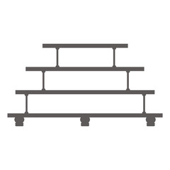Cake stand in flat icon style. Empty tray for fruit and desserts. Vector silhouette