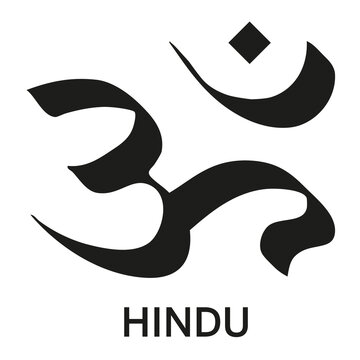Hindu Om icon. World religion symbols. Isolated vector illustration.