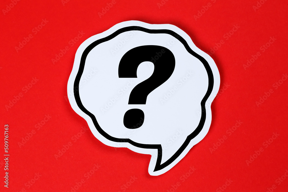 Wall mural question mark asking questions ask help problem information support speech bubble communication conc