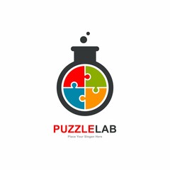 Puzzle lab logo template vector. Suitable for education, business, and science
