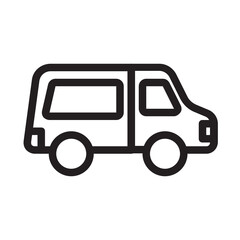 Van , Transport Logistics outline icon.