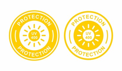 Protection UV 400 badge logo vector template. Suitable for product label