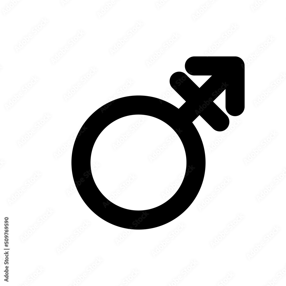 Wall mural androgyne sign black vector icon