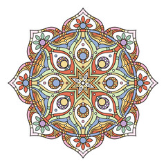 Color meditation circle. Asian traditional ethnic ornament