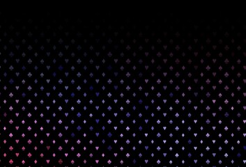 Dark blue, red vector template with poker symbols.