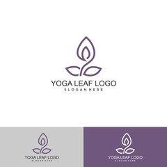 Wellness logo design. Green Leaf Leaves with Human icon symbol, for Healthy, Meditation, Yoga, Spa, Therapy logo design inspirations