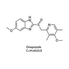 Structural chemical formula on white background