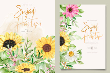 hand drawn summer floral background frame design
