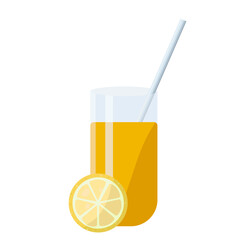 Fresh lemonade or lemon, orange juice isolated on white background. Icon vector illustration.