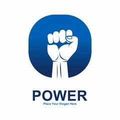 Hand fist letter O vector logo design. Suitable for fitness, business, initial and hand symbol