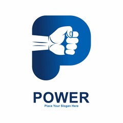 Hand fist letter P vector logo design. Suitable for fitness, business, initial and hand symbol