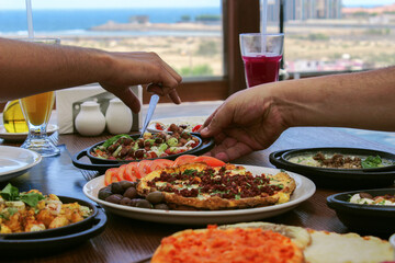 Traditional Arabic food | Arabic food backgrounds | Lebanese food  | ramadan food | Manakish | Middle East | Arab Delicious