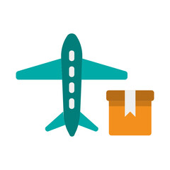 Airplane , Transport Logistics flat icon.