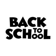 Texto Back to School para su uso en banner, carteles y tarjetas en color negro