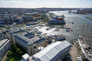 Blick über den Hafen von Göteborg