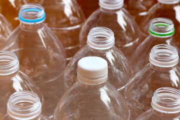 Empty drink bottles. Plastic waste