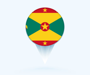 Map pointer with flag of Grenada.