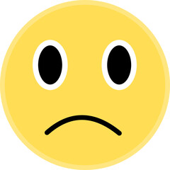 yellow emote vector with sad expression