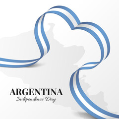 Vector Illustration of Independence Day of Argentina. Ribbon
