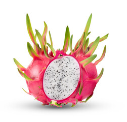 Dragon fruit, pitaya on white background