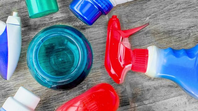 detergents, fabric softeners and liquid doser scoop for washing clothes