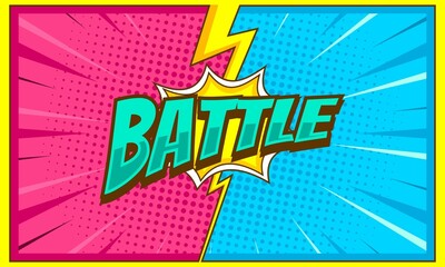 Comic versus battle cartoon background template