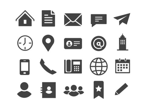 UI icons set. Vector. For mobile, web, social media, business. User interface elements for mobile app. Simple modern design.