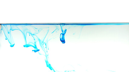 Color or ink in water on white background,Abstract smoke pattern,Colored liquid dye,Splash paint	