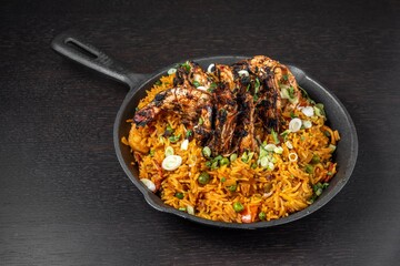 rice, family, food, fried, gourmet,  lebanese, homemade, hot, seafood, lamb, muslim, national, oriental, plov, recipe, dinner, restaurant, table, pilafi, tasty, arab food, tatar, traditional, eat, egy