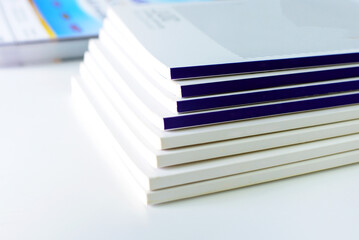 stack of books on white background isolated